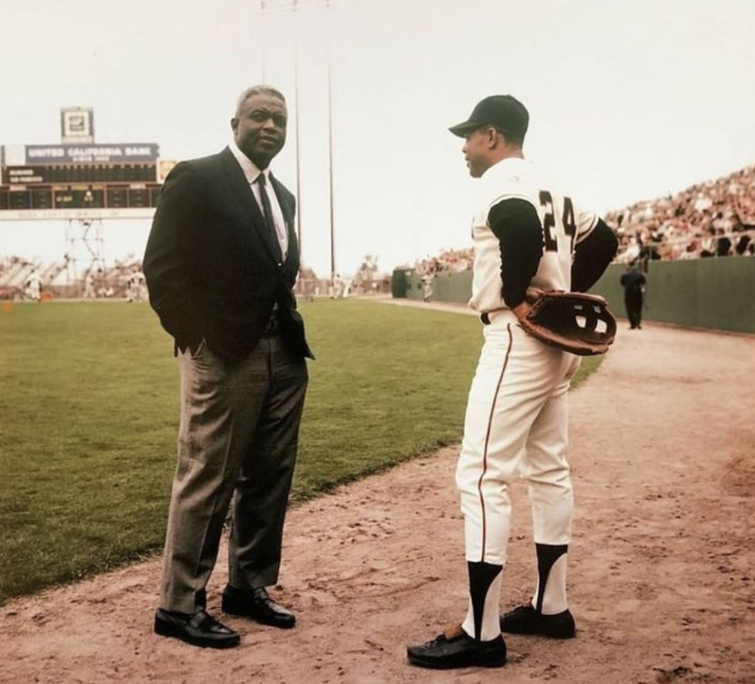 Jackie Robinson adn Willie Mays at Candlestick park - 1959 / Photo : Daniel Kanights