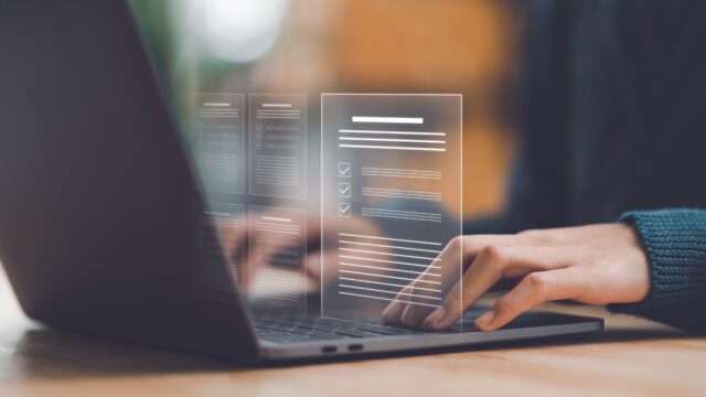 businessman,showing,online,document,validation,icon,,concepts,of,practices,and