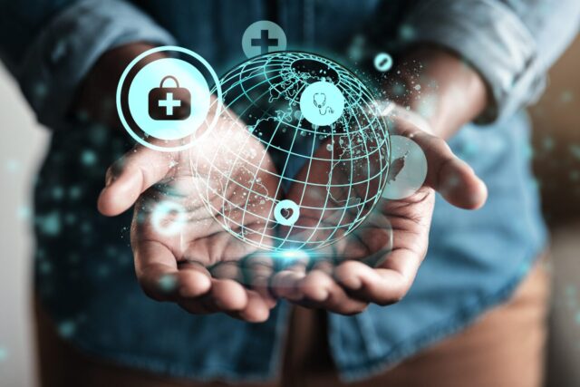 hands,,healthcare,or,futuristic,3d,hologram,overlay,for,wellness,,life